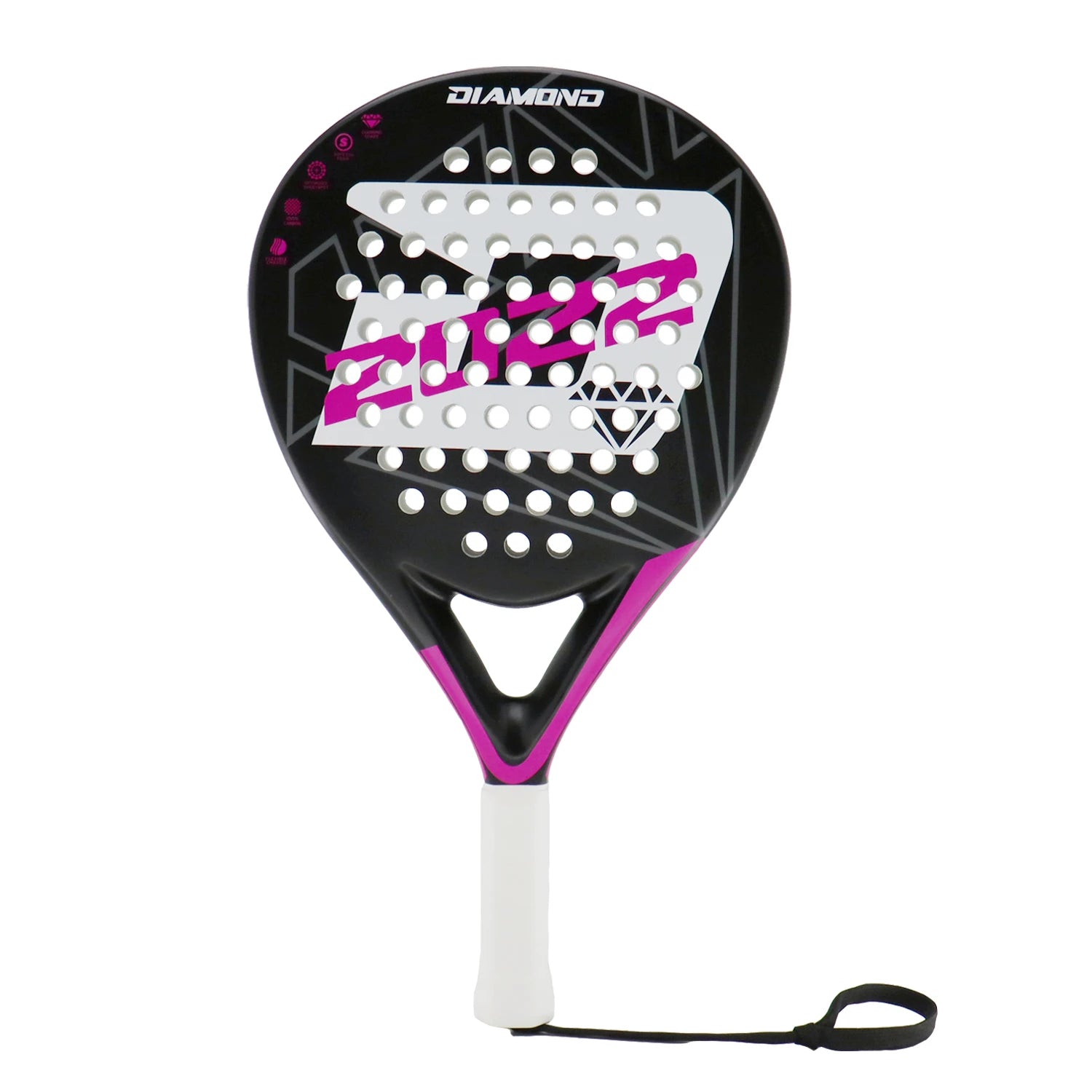 Padel Racket 2022 Carbon Fiber Soft EVA Surface High Balance Diamond Shape Sports Racket for Advanced Players Paddle